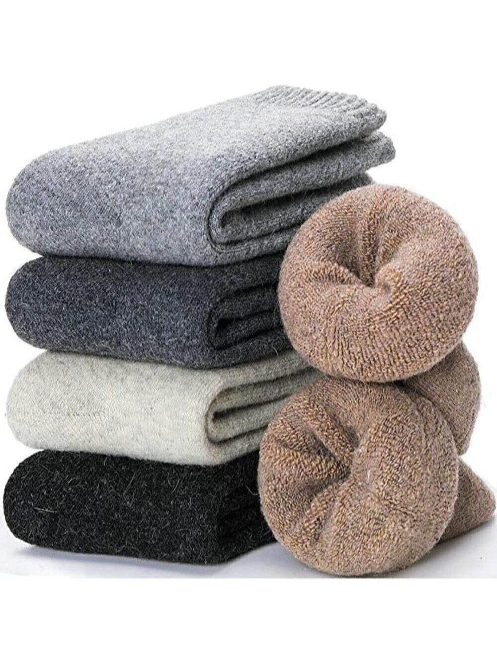 5 Pairs Luxury Wool Soft Socks Warm Winter Fall Womens Thick Cozy Knit NWT